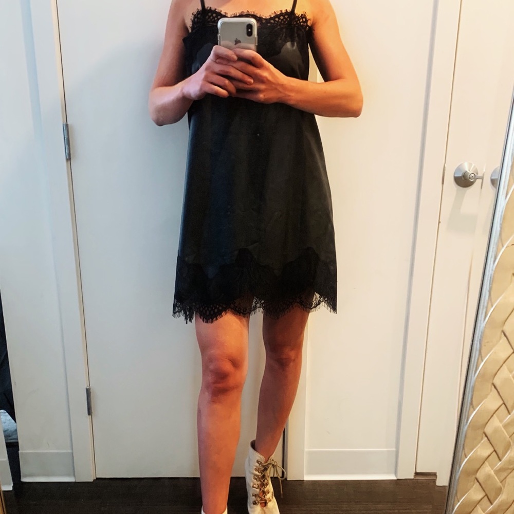 Black slip dress